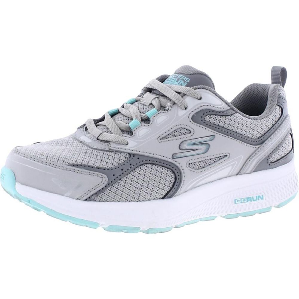 Skechers Womens Go Run Consistent Gray Leather Running Shoes Sneakers Used